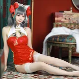 51酱《碧蓝航线 柴郡新春旗袍》主题写真：12张全套美图