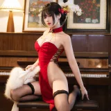 三度_69《红丝绒旗袍》主题写真：75张全套美图，含3个视频