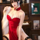 三度_69《红丝绒旗袍》主题写真：75张全套美图，含3个视频