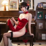 三度_69《红丝绒旗袍》主题写真：75张全套美图，含3个视频