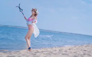 三度_69《小羊泳装》主题写真：17张全套美图