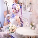 艾西Aiwest《刻晴花嫁》主题写真：40张全套美图
