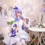 艾西Aiwest《刻晴花嫁》主题写真：40张全套美图