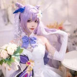 艾西Aiwest《刻晴花嫁》主题写真：40张全套美图
