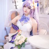 艾西Aiwest《刻晴花嫁》主题写真：40张全套美图