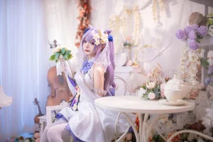 艾西Aiwest《刻晴花嫁》主题写真：40张全套美图