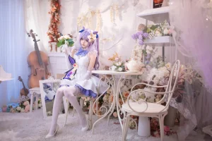 艾西Aiwest《刻晴花嫁》主题写真：40张全套美图