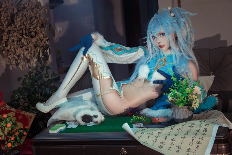 艾西Aiwest《PA-15 芙洛伦跃雪逢春》主题写真：21张全套美图