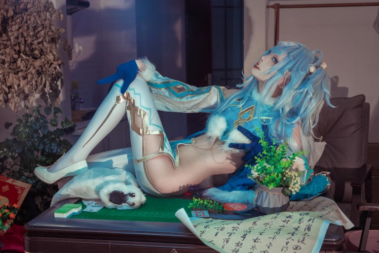 艾西Aiwest《PA-15 芙洛伦跃雪逢春》主题写真：21张全套美图