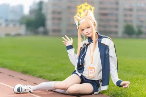 艾西Aiwest《碧蓝档案 伊落玛丽 体操服》主题写真：44张全套美图
