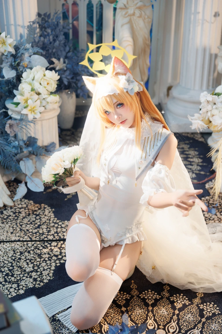 艾西Aiwest《蔚蓝档案 伊落玛丽 花嫁》主题写真：31张全套美图