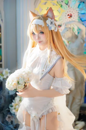 艾西Aiwest《蔚蓝档案 伊落玛丽 花嫁》主题写真：31张全套美图