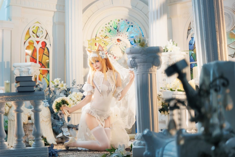 艾西Aiwest《蔚蓝档案 伊落玛丽 花嫁》主题写真：31张全套美图