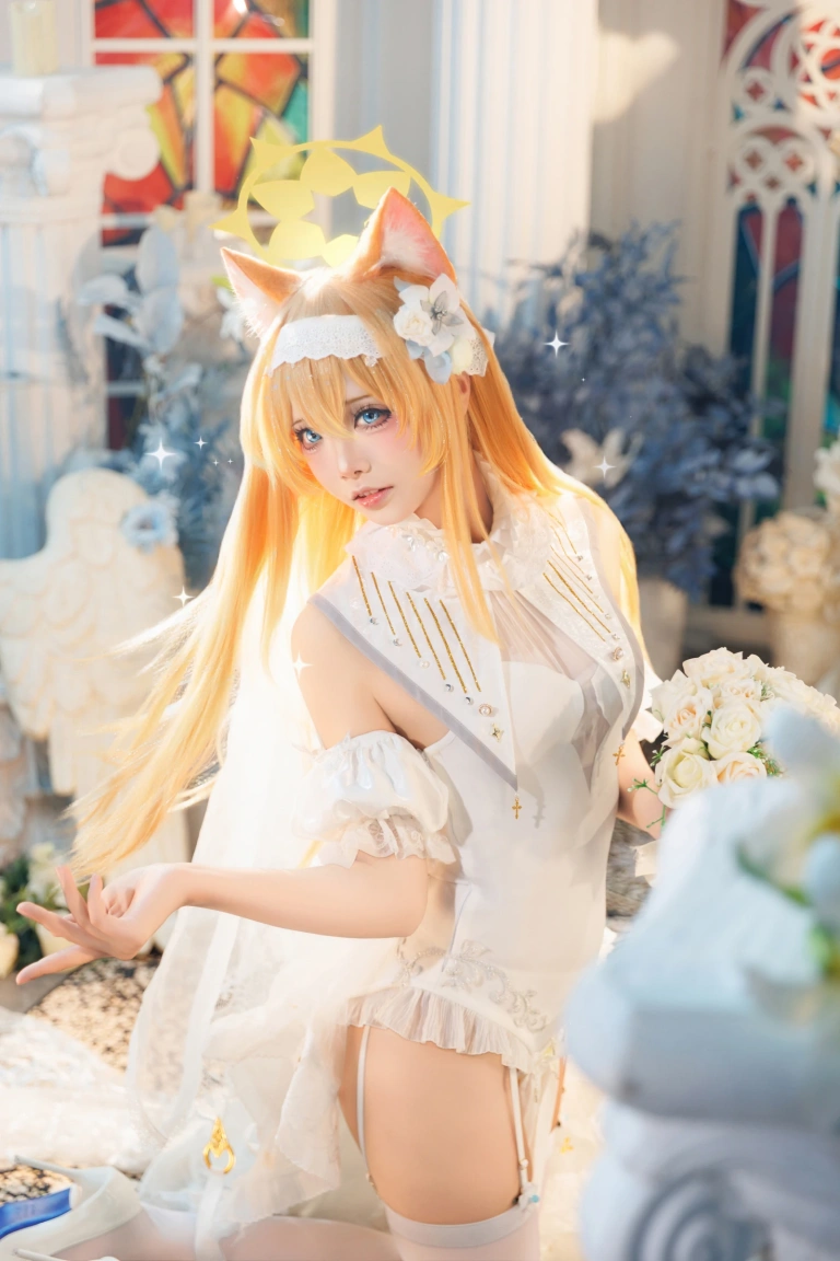艾西Aiwest《蔚蓝档案 伊落玛丽 花嫁》主题写真：31张全套美图