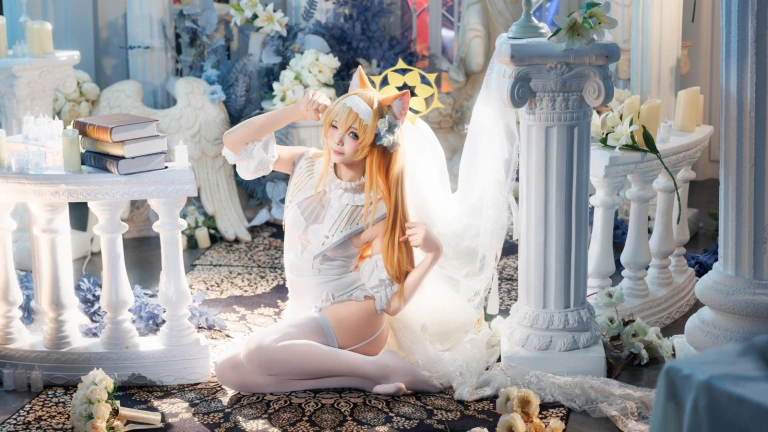 艾西Aiwest《蔚蓝档案 伊落玛丽 花嫁》主题写真：31张全套美图