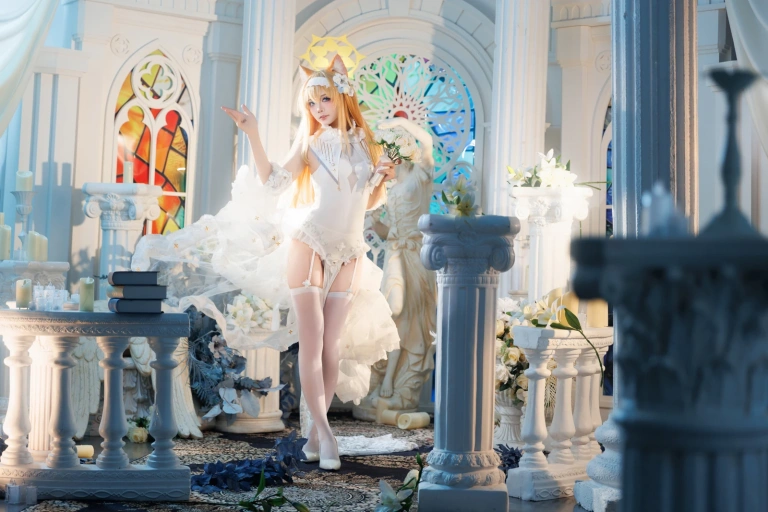 艾西Aiwest《蔚蓝档案 伊落玛丽 花嫁》主题写真：31张全套美图