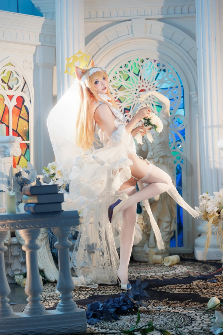艾西Aiwest《蔚蓝档案 伊落玛丽 花嫁》主题写真：31张全套美图