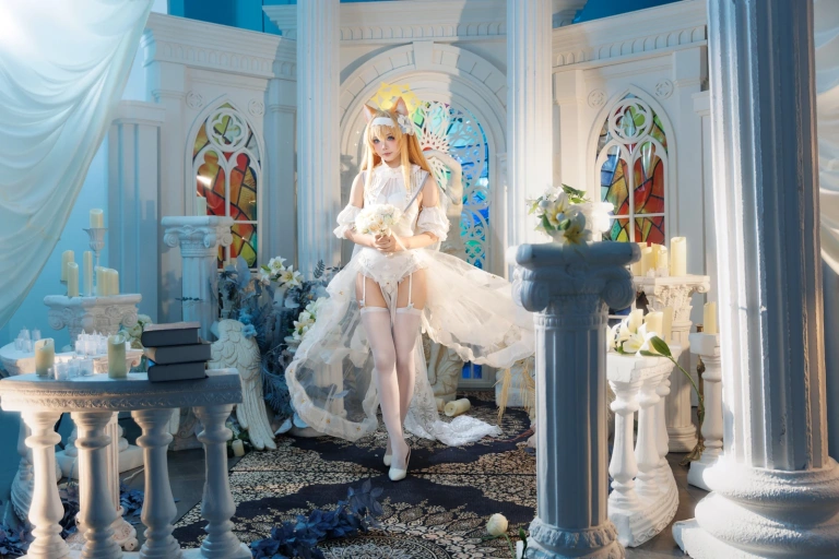 艾西Aiwest《蔚蓝档案 伊落玛丽 花嫁》主题写真：31张全套美图