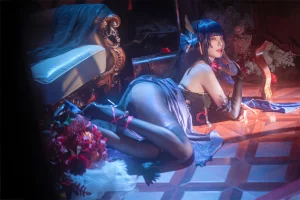 安食Ajiki《原神 雷电将军魅魔》主题写真：35张全套美图