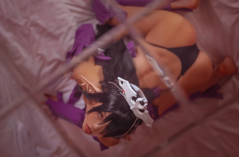 水淼Aqua《黑兽 黑精灵女王》主题写真：31张全套美图