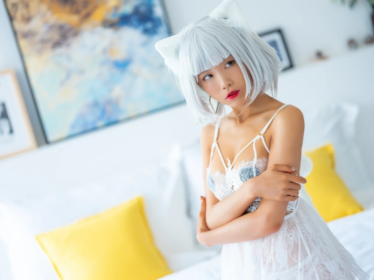 水淼Aqua《黑猫&白猫 2套》主题写真：98张全套美图，含11个视频