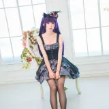 水淼Aqua《黑猫 冷门小礼服》主题写真：9张全套美图