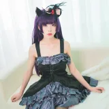 水淼Aqua《黑猫 冷门小礼服》主题写真：9张全套美图