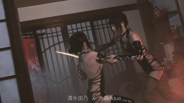 水淼Aqua《忍者双人（清水&水淼）》主题写真：40张全套美图，含1个视频