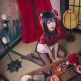 水淼Aqua《霞之丘诗羽 旗袍》主题写真：29张全套美图