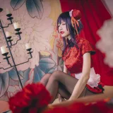 水淼Aqua《霞之丘诗羽 旗袍》主题写真：29张全套美图
