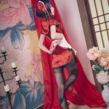 水淼Aqua《霞之丘诗羽 旗袍》主题写真：29张全套美图