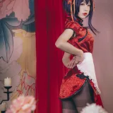 水淼Aqua《霞之丘诗羽 旗袍》主题写真：29张全套美图