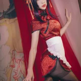 水淼Aqua《霞之丘诗羽 旗袍》主题写真：29张全套美图