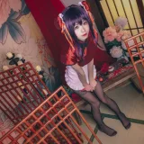 水淼Aqua《霞之丘诗羽 旗袍》主题写真：29张全套美图