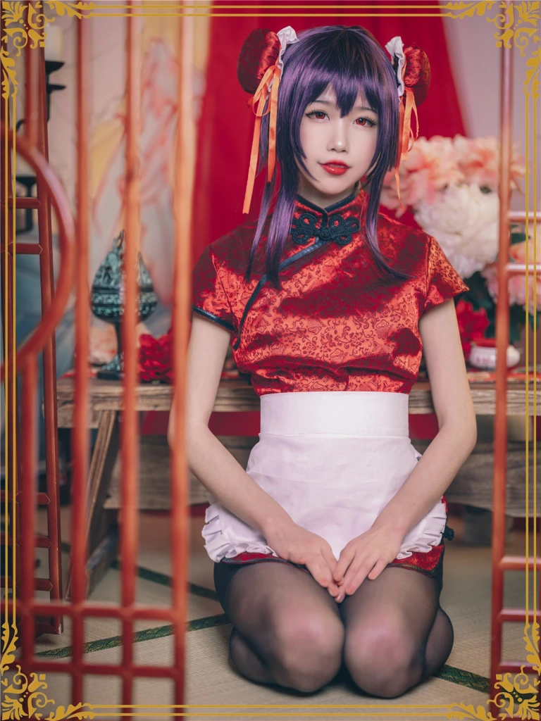水淼Aqua《霞之丘诗羽 旗袍》主题写真：29张全套美图