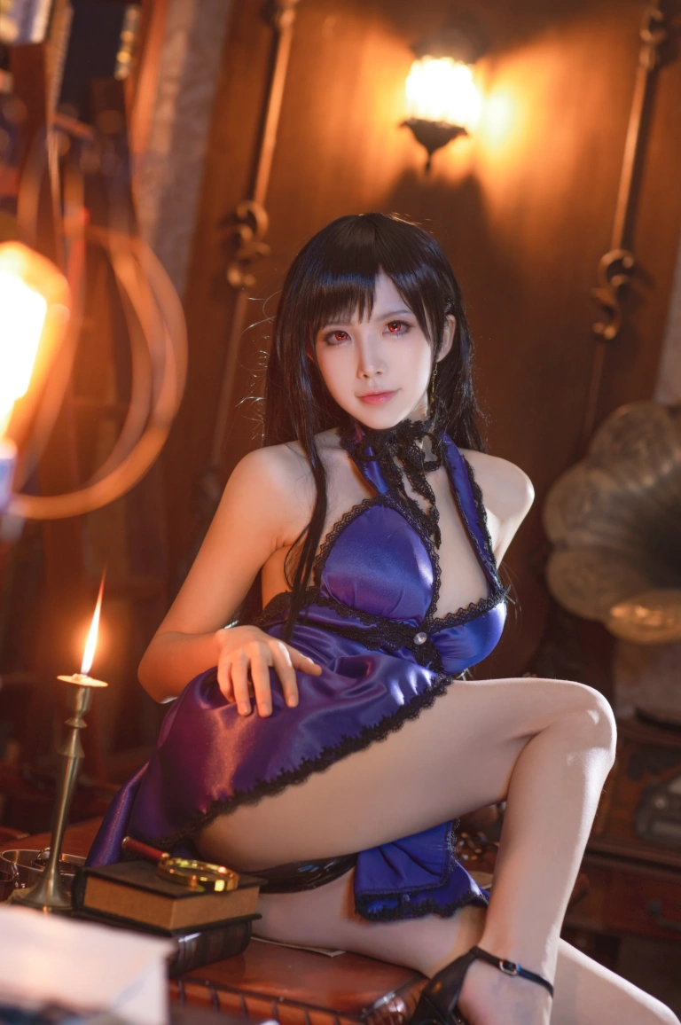 水淼Aqua《蒂法旗袍和礼服》主题写真：40张全套美图