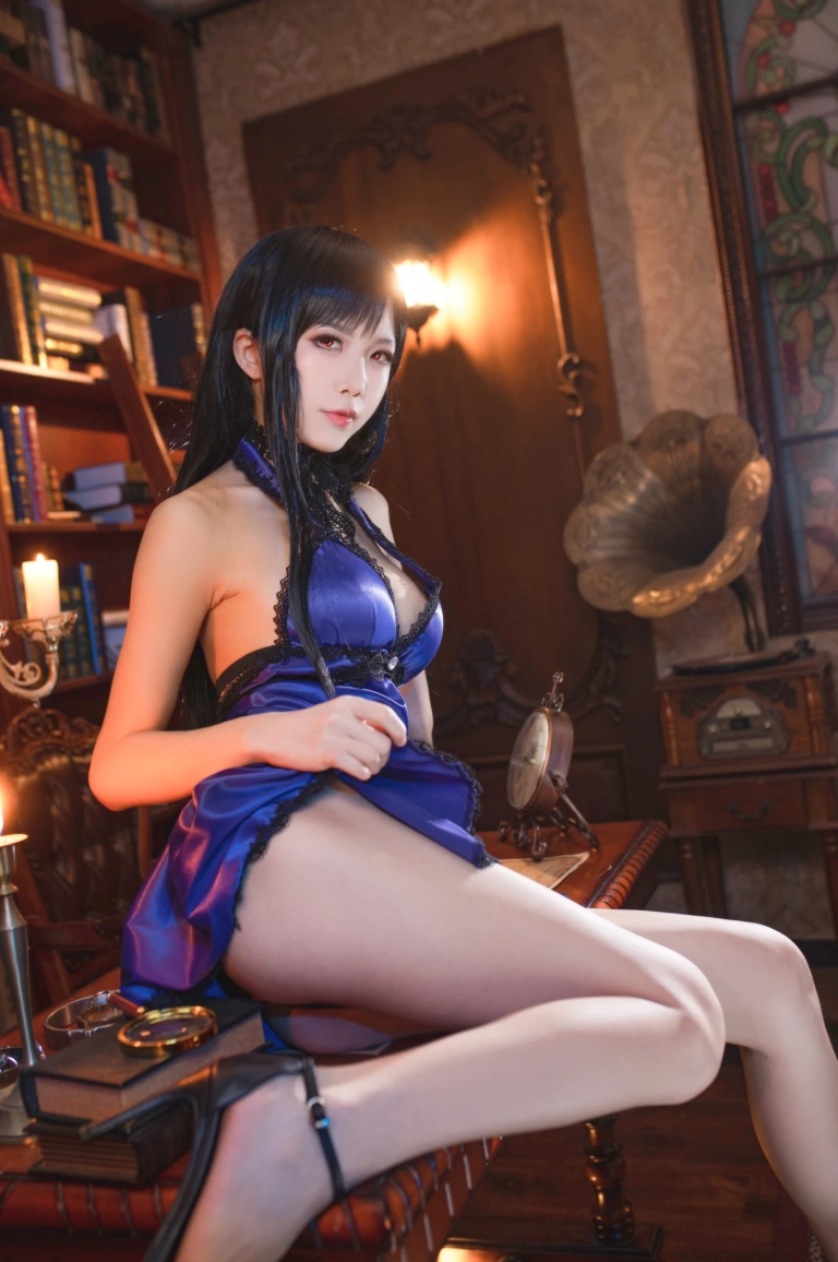 水淼Aqua《蒂法旗袍和礼服》主题写真：40张全套美图