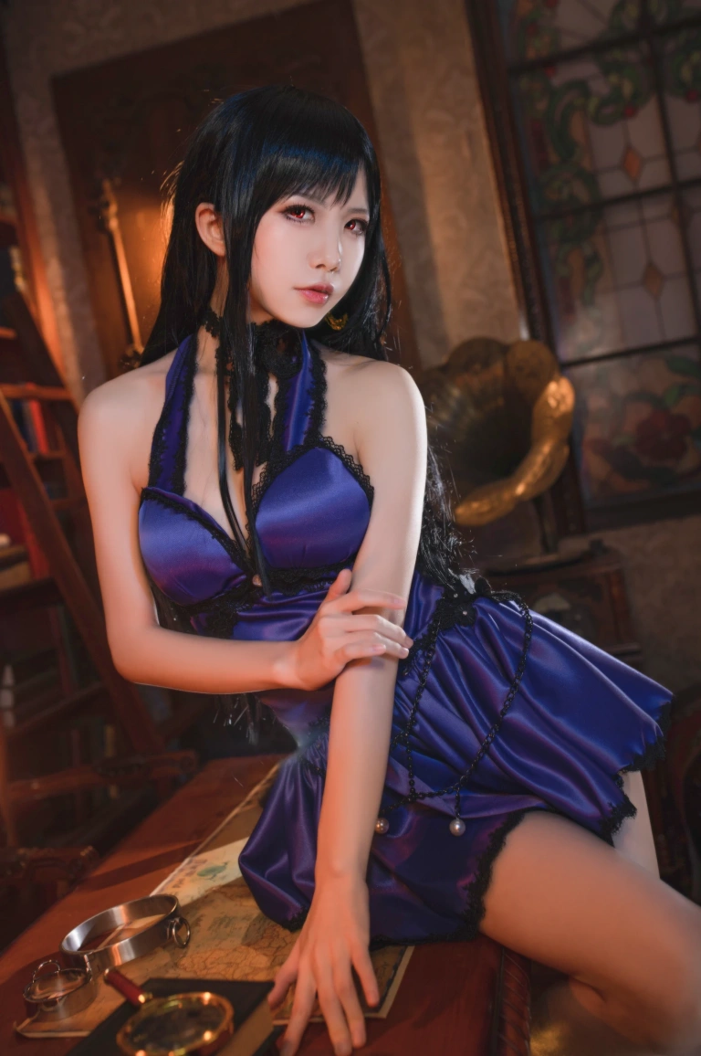 水淼Aqua《蒂法旗袍和礼服》主题写真：40张全套美图