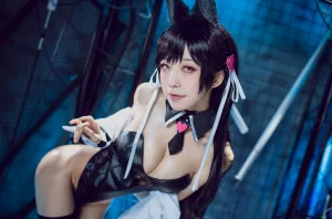 水淼Aqua《碧蓝航线 爱宕犬 同人机车》主题写真：40张全套美图