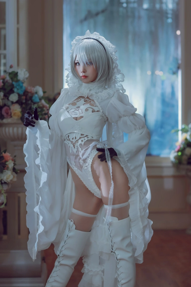 水淼Aqua《黑白2B》主题写真：55张全套美图