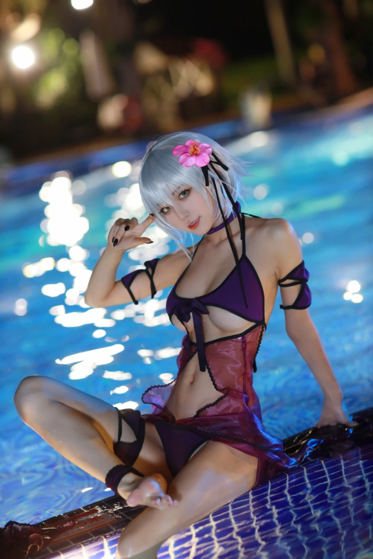 水淼Aqua《贞德泳装》主题写真：41张全套美图