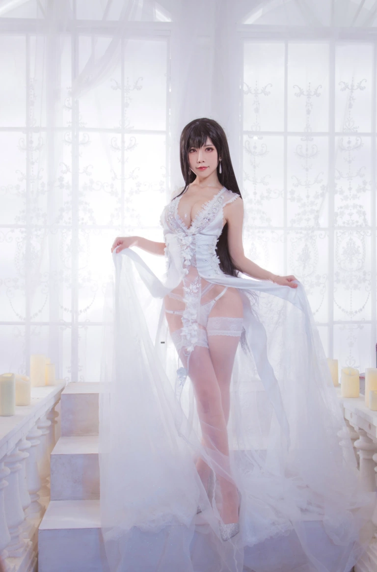 水淼Aqua《FF7R 蒂法婚纱》主题写真：16张全套美图