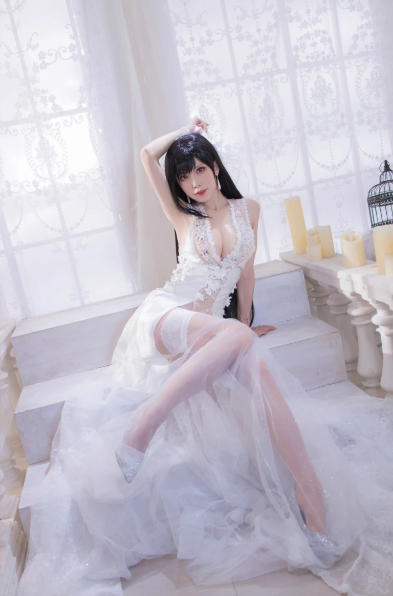 水淼Aqua《FF7R 蒂法婚纱》主题写真：16张全套美图