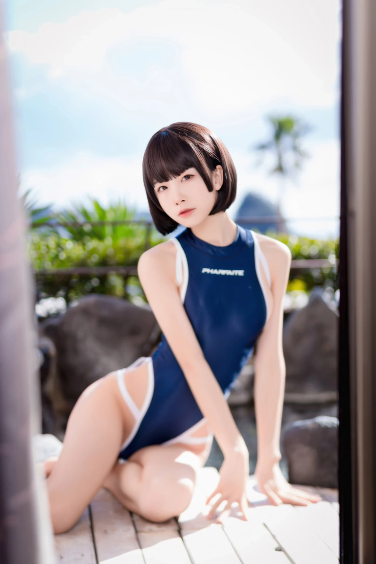 水淼Aqua《竞泳水着》主题写真：40张全套美图