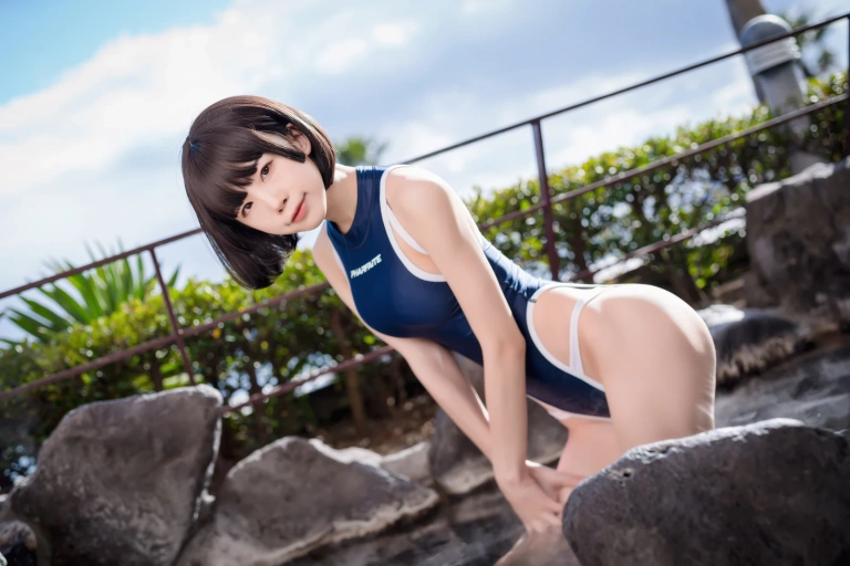 水淼Aqua《竞泳水着》主题写真：40张全套美图