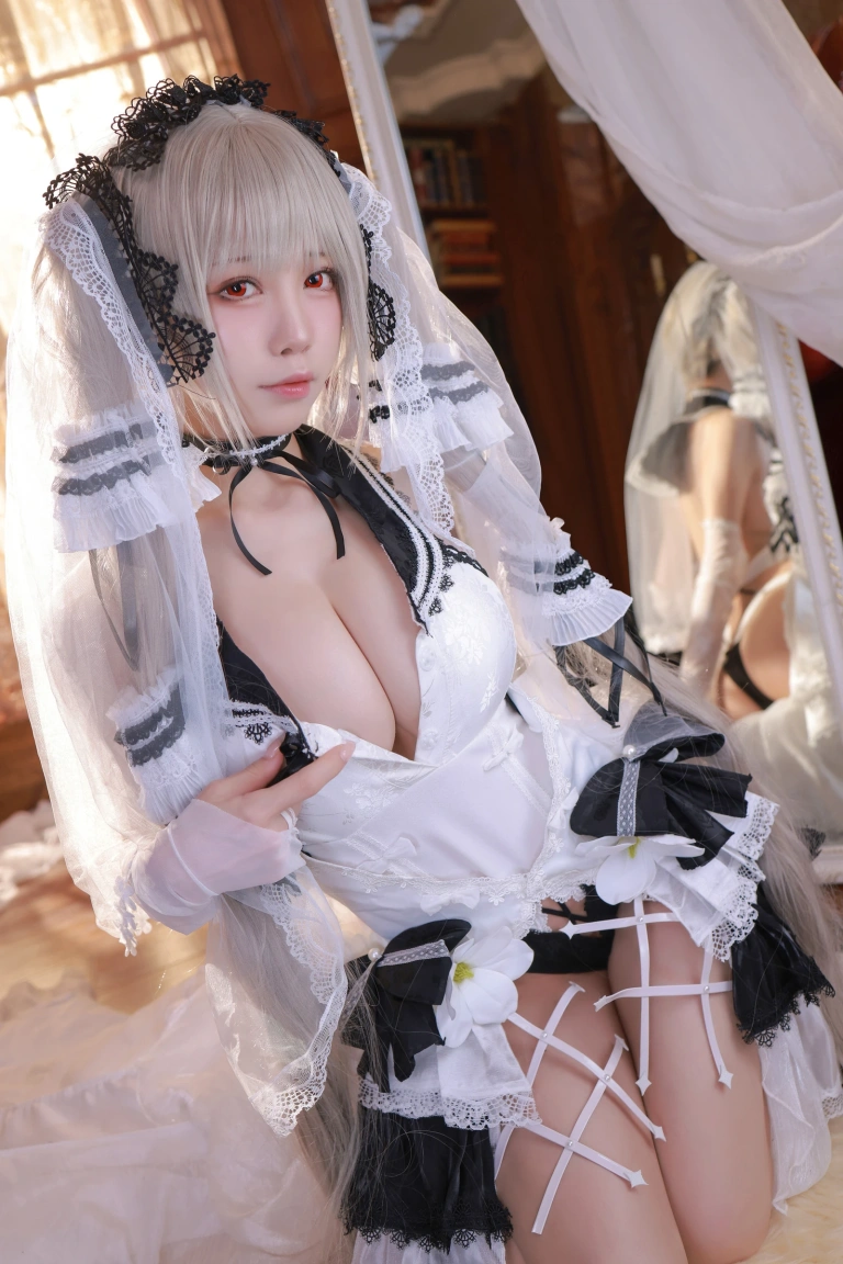 水淼Aqua《碧蓝航线 可畏 婚纱》主题写真：45张全套美图