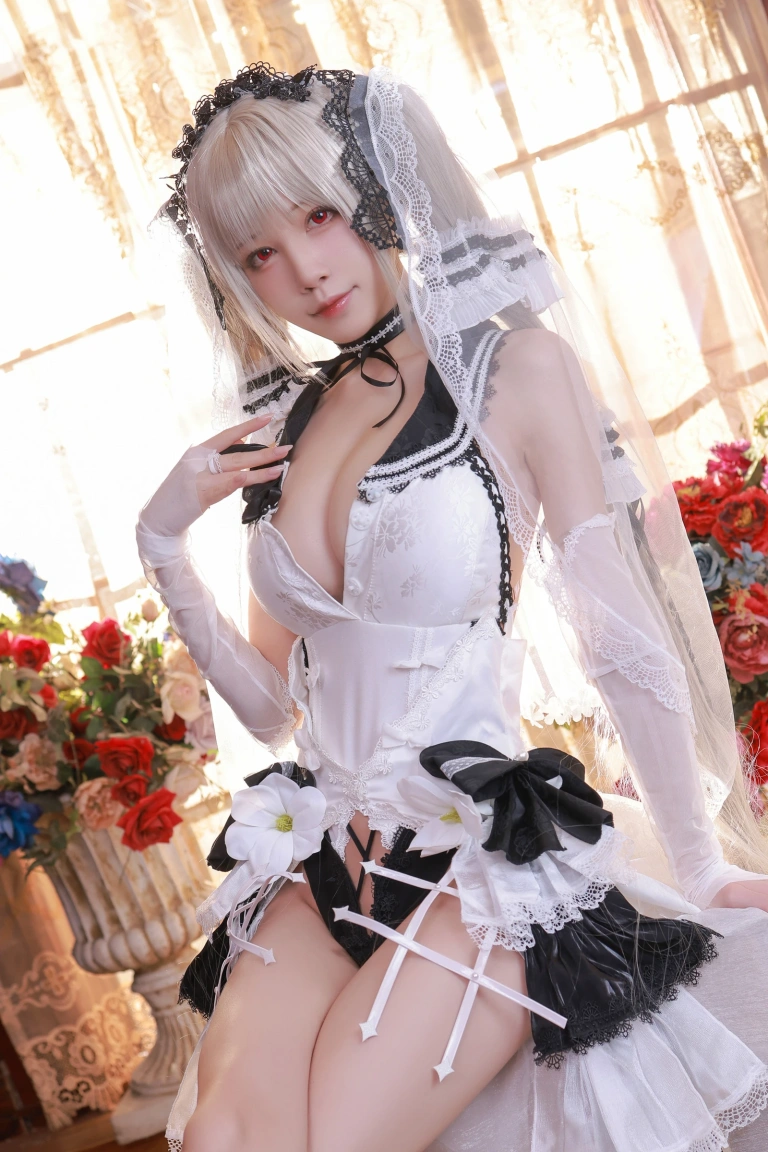 水淼Aqua《碧蓝航线 可畏 婚纱》主题写真：45张全套美图