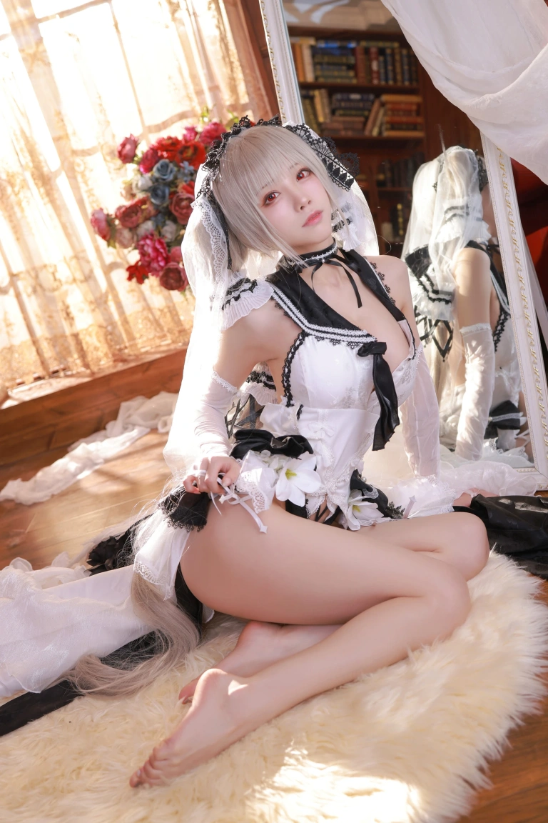 水淼Aqua《碧蓝航线 可畏 婚纱》主题写真：45张全套美图