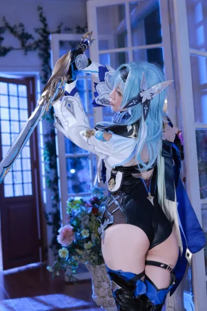 水淼Aqua《原神 优菈》主题写真：90张全套美图