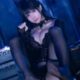 水淼Aqua《猫咪女郎 黑色猫猫》主题写真：59张全套美图
